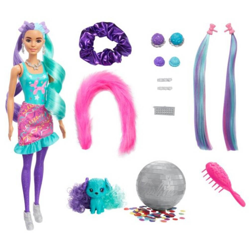 Barbie Color Reveal Glitter Doll with Blue and Purple Hair