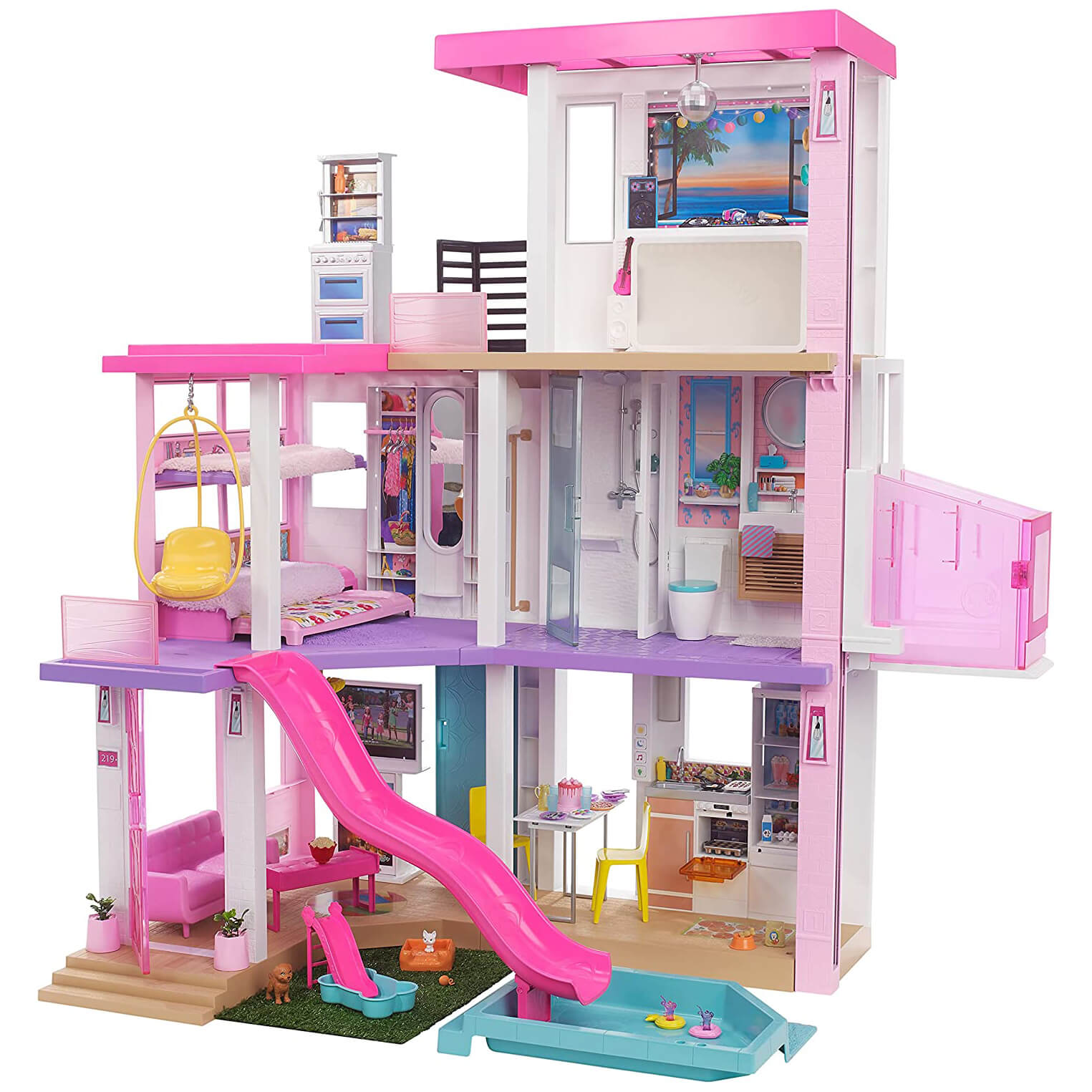 Barbie DreamHouse Dollhouse with Pool, Slide, Elevator, Lights & Sounds