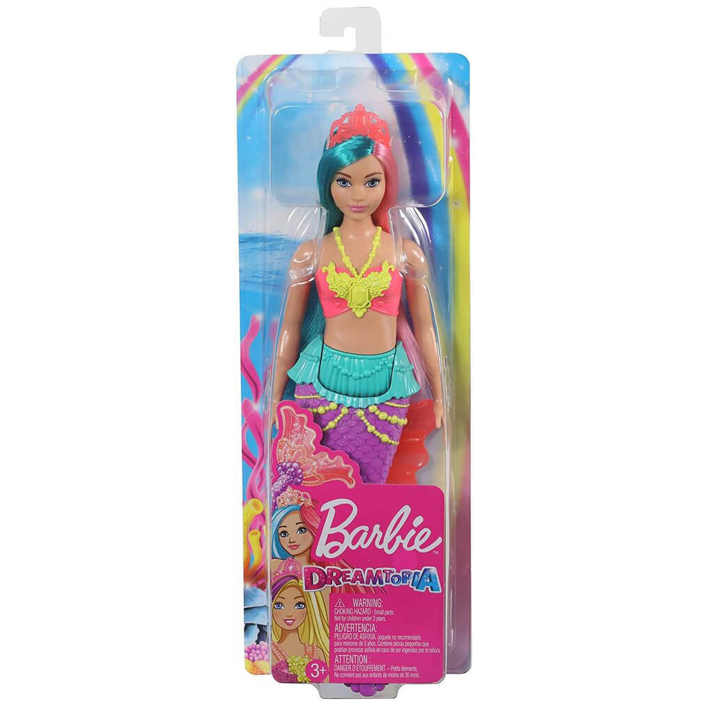 Barbie Dreamtopia Mermaid 12 Inch Doll with Pink and Teal Hair and Tiara