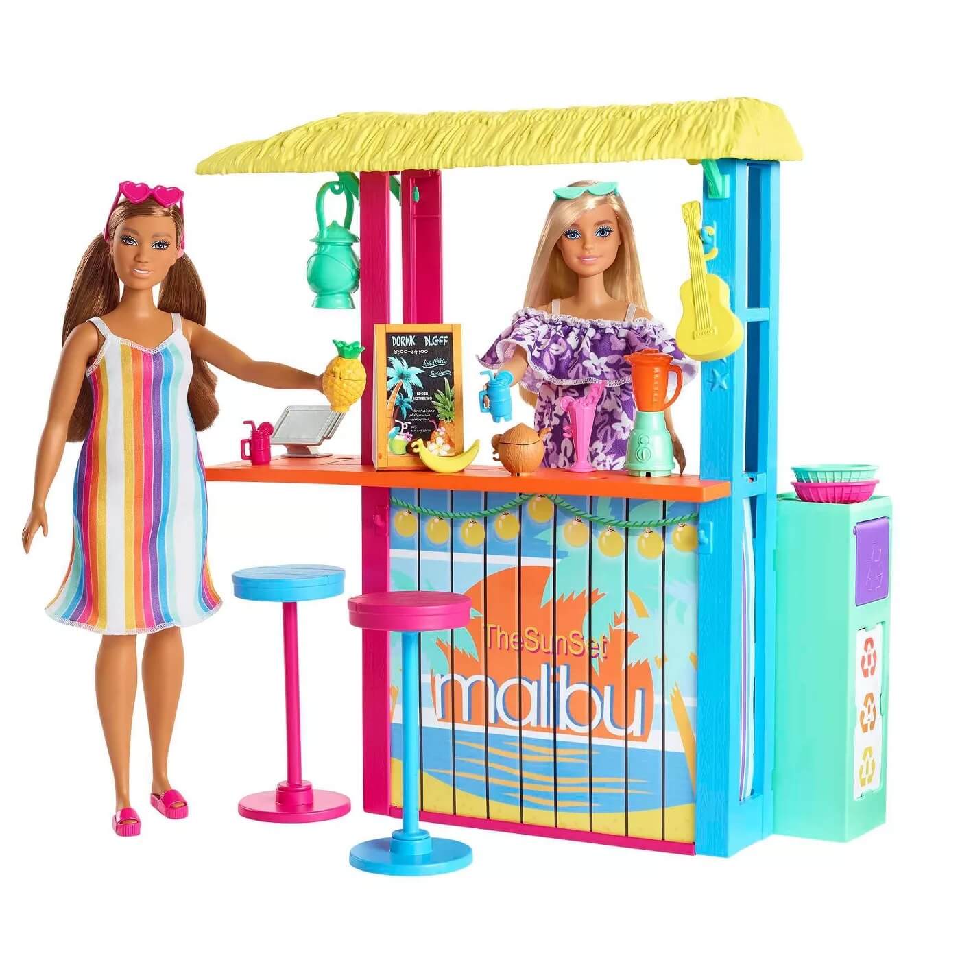Barbie Loves the Ocean Beach Shack Playset, Made from Recycled Plastics