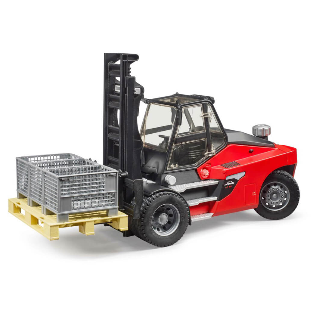 Bruder Pro Series Linde HTI60 Fork Lift with Pallet and 3 Cargo Cages 1:16 Scale Set
