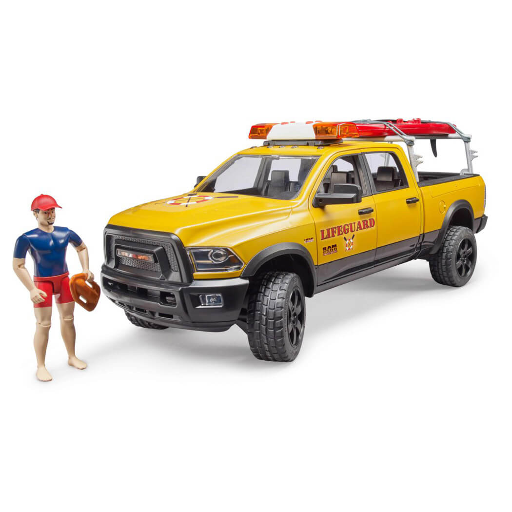 Bruder Pro Series RAM 2500 Power Wagen Life Guard w Figure, Stand-up Paddle and L&S Module 1:16 Scale Set