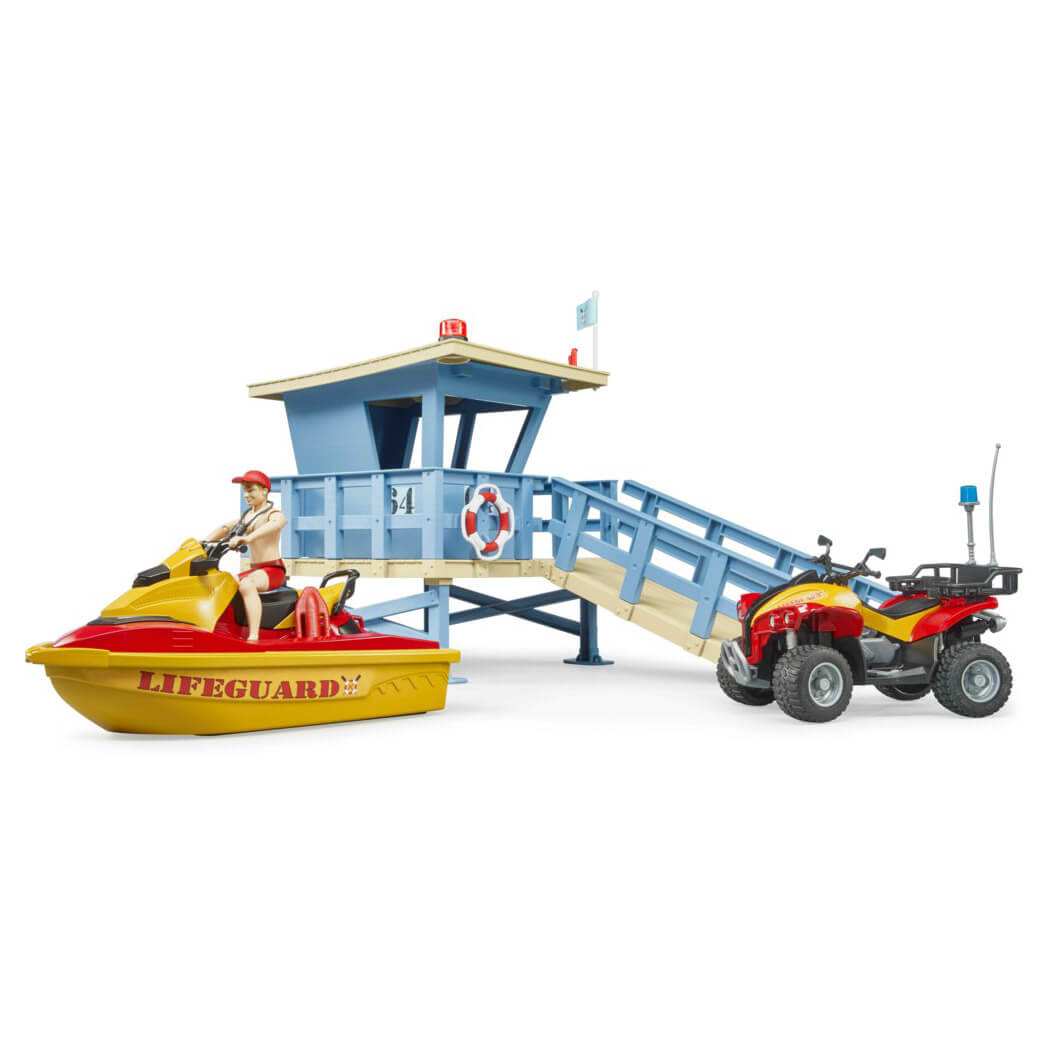 Bruder bworld Life Guard Station w Quad and Personal Water Craft