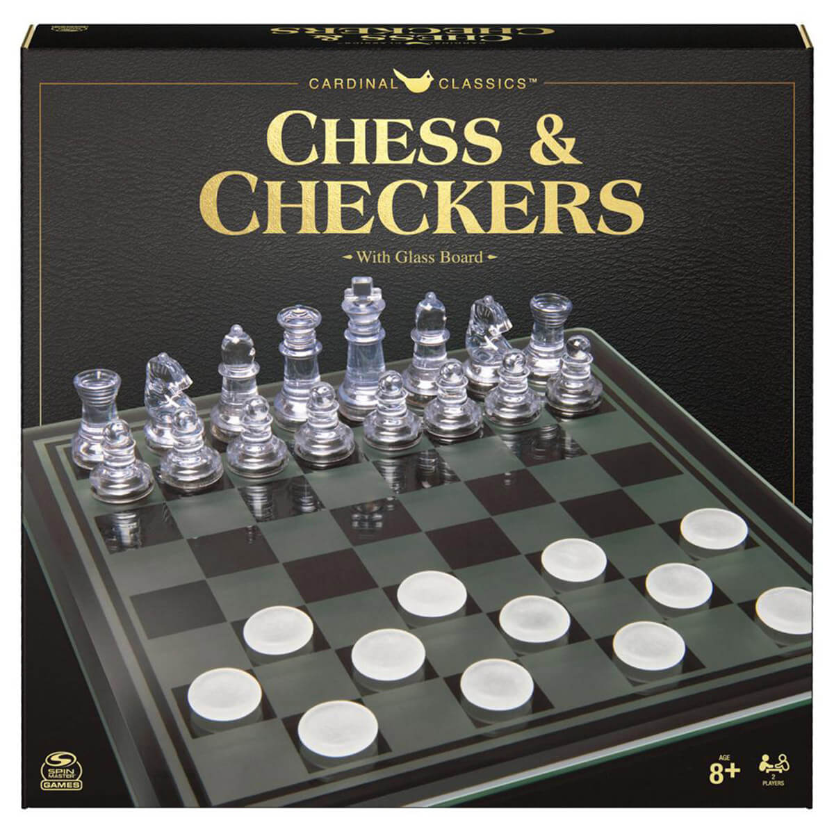 Cardinal Classics Chess and Checkers with Glass Board