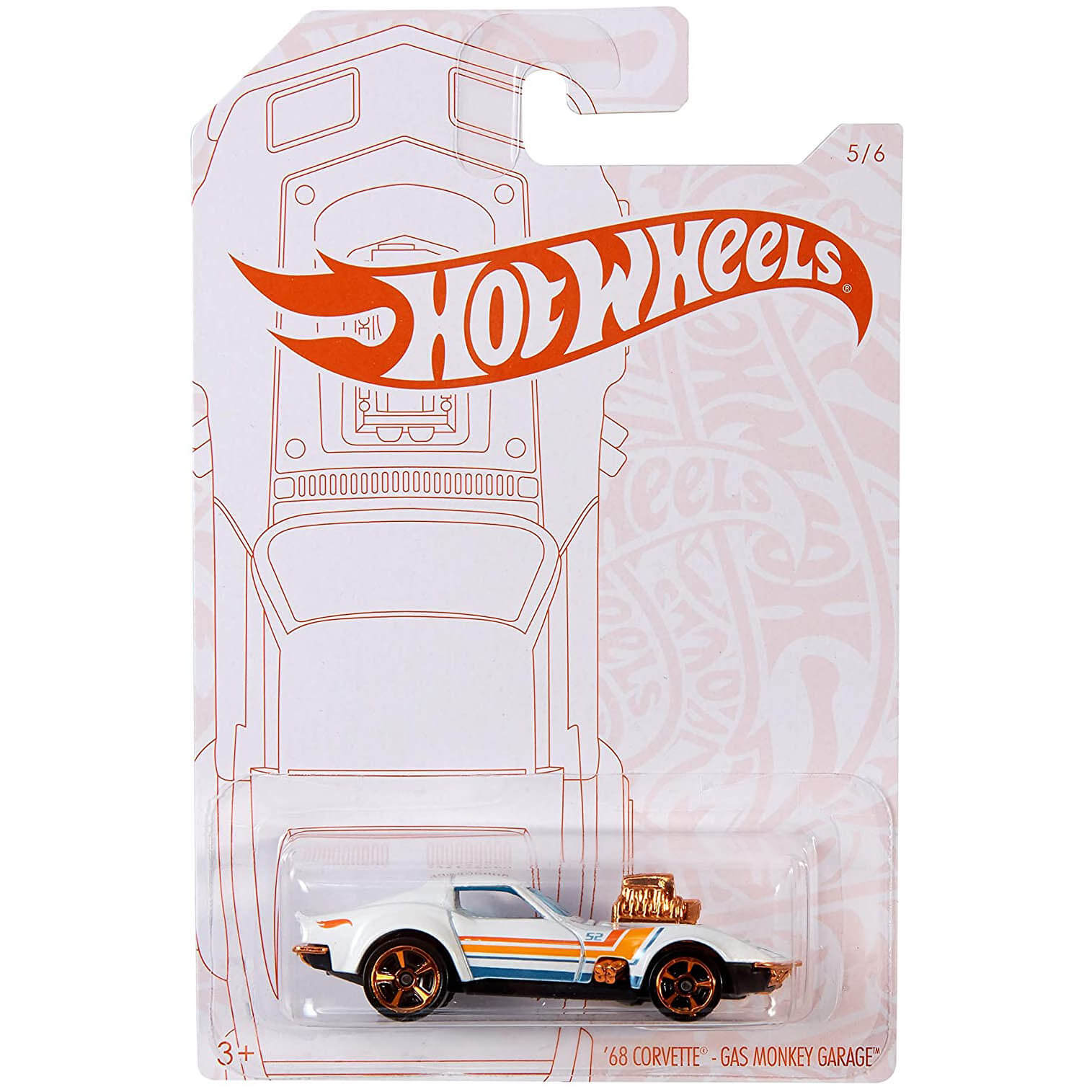 Hot Wheels 2020 Pearl & Chrome '68 Corvette Gas Monkey Garage 5/6