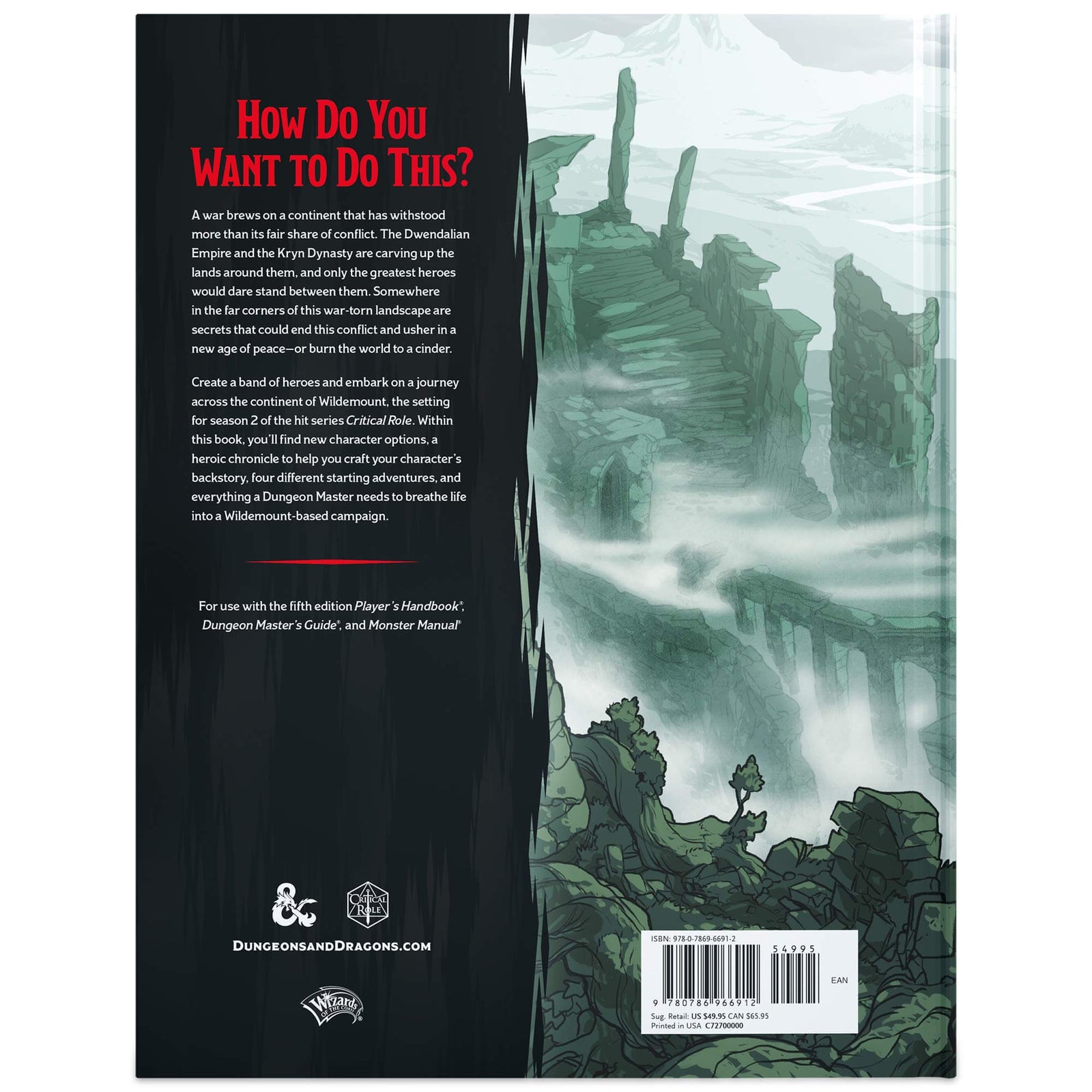D&D Explorer's Guide to Wildemount Critical Role Hardcover