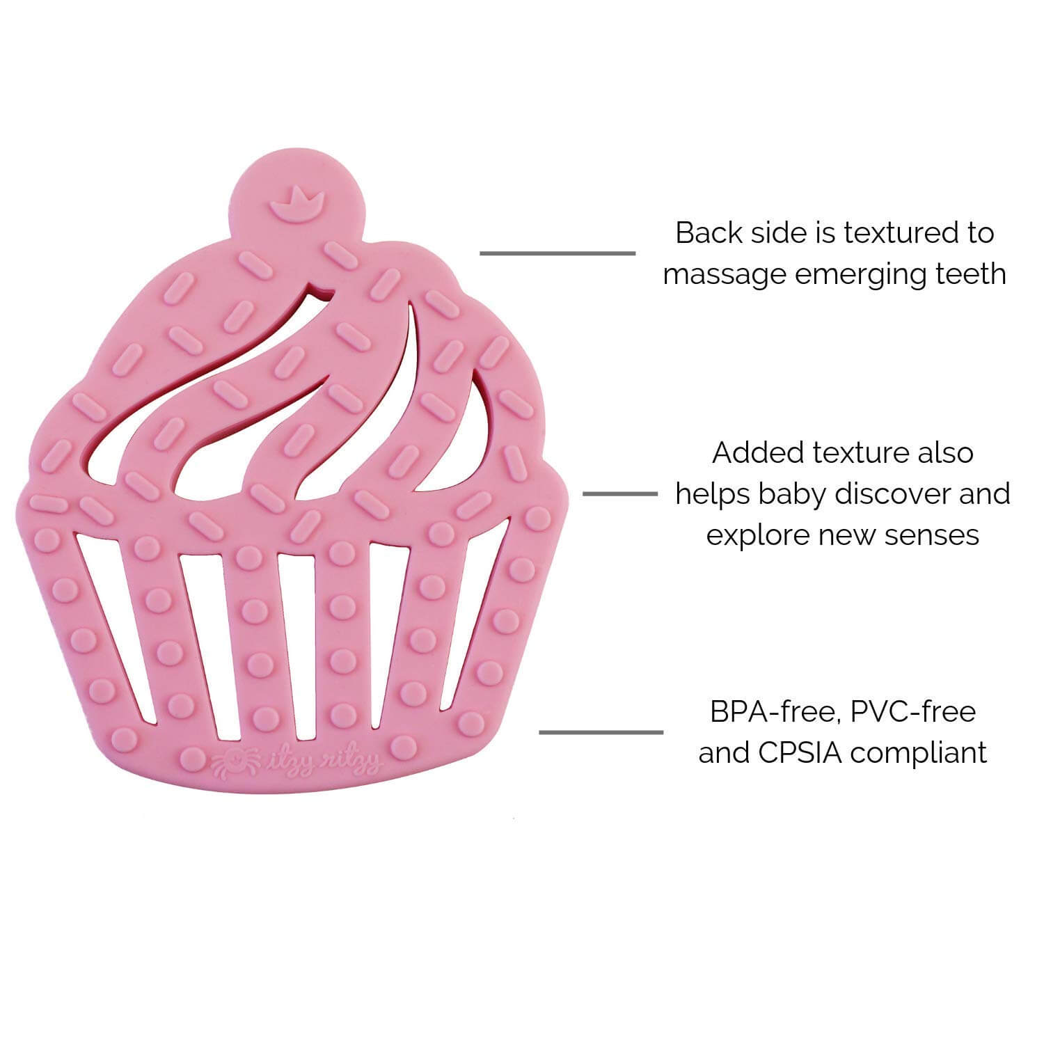 Itzy Ritzy Chew Crew Silicone Cupcake Baby Teethers