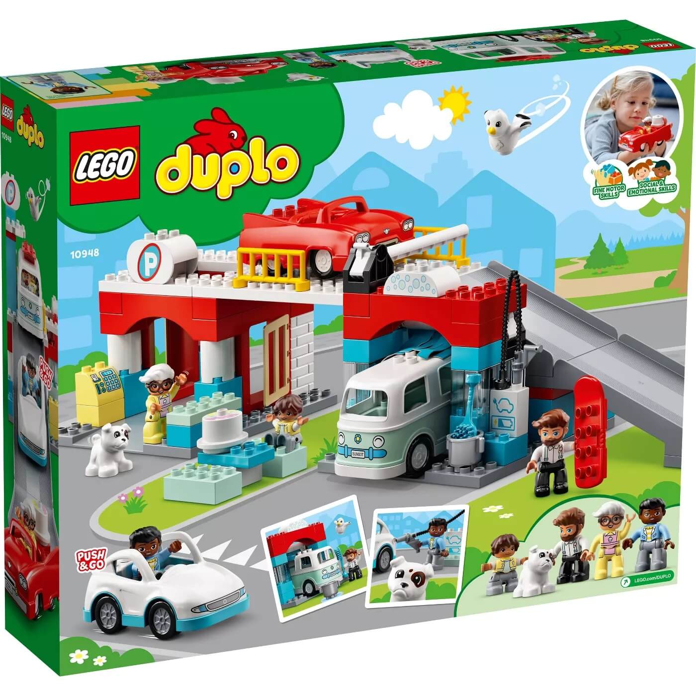 LEGO DUPLO Town Parking Garage and Car Wash 112 Piece Building Set (10948)