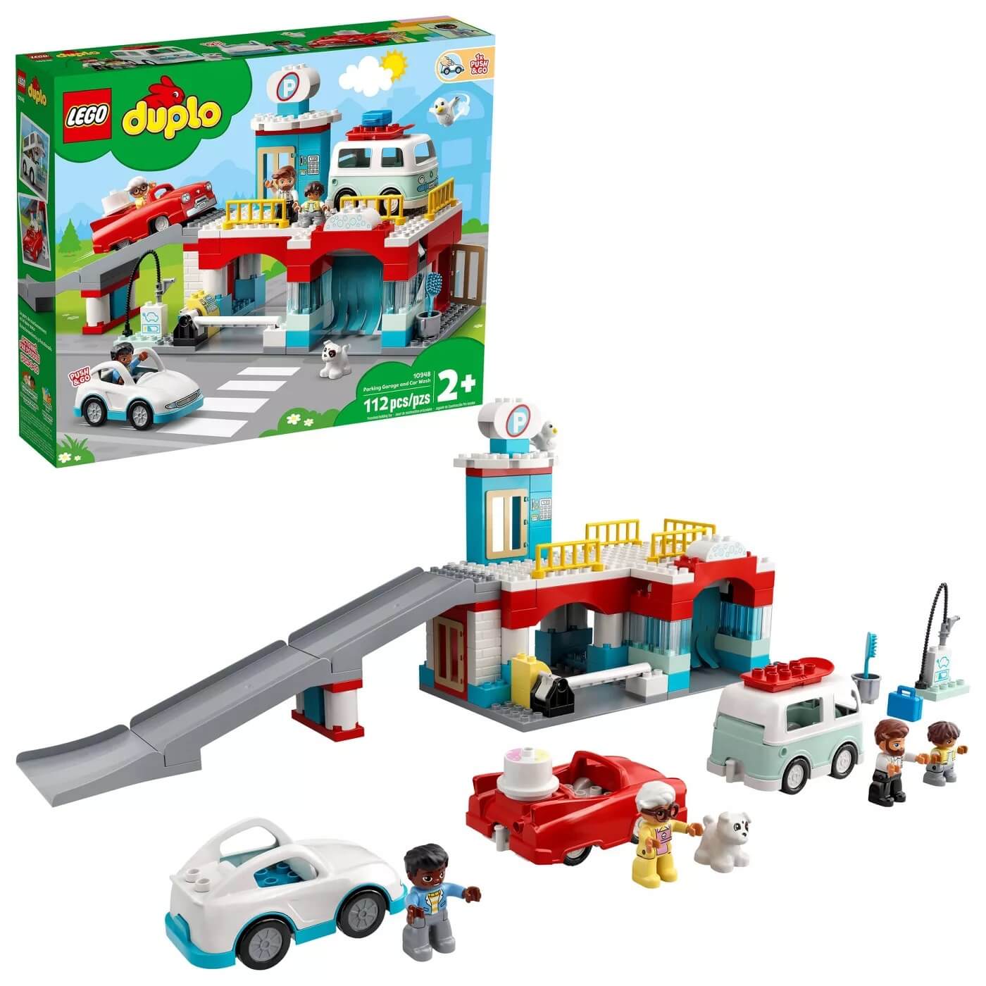 LEGO DUPLO Town Parking Garage and Car Wash 112 Piece Building Set (10948)