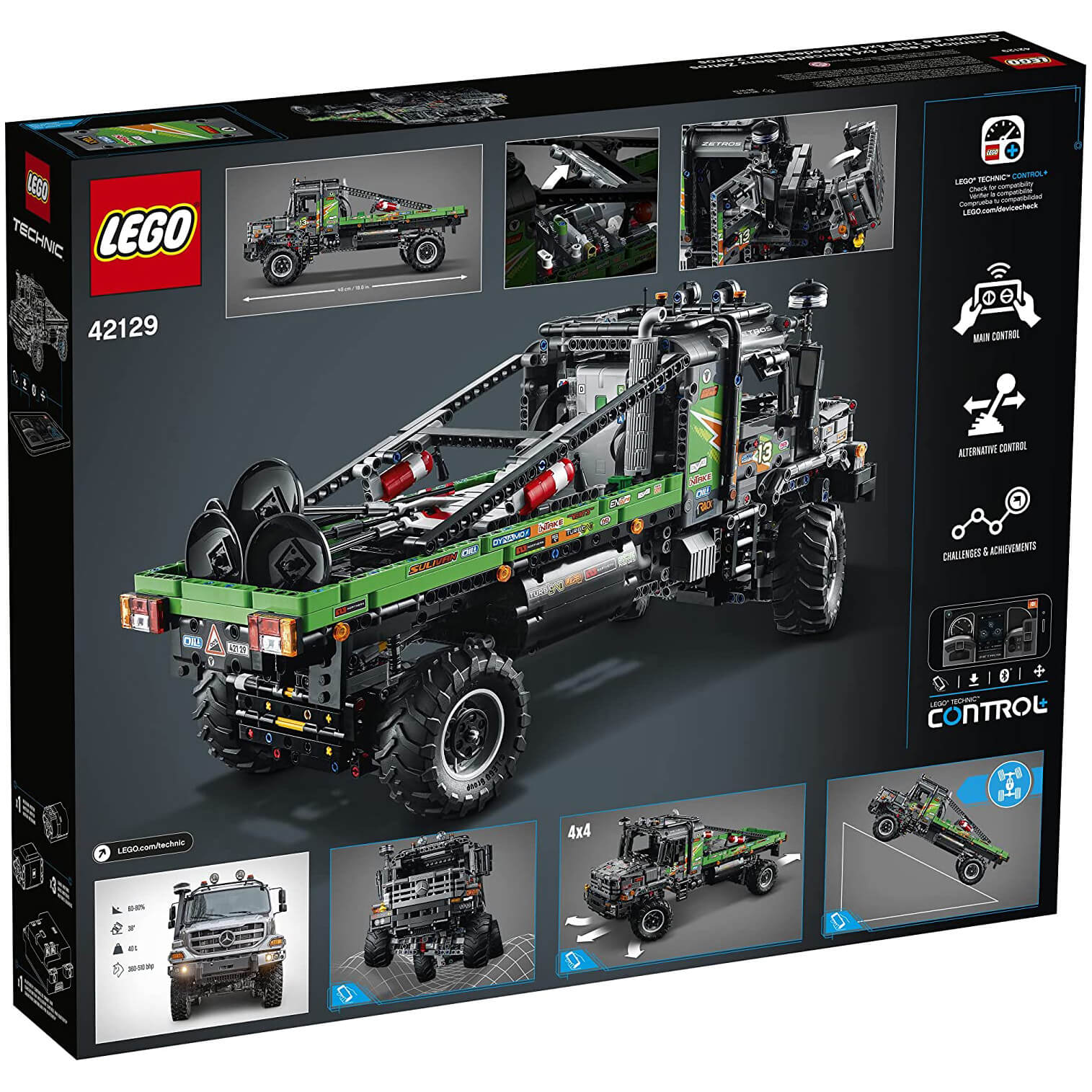 LEGO Technic 4x4 Mercedes-Benz Zetros Trial Truck 2110 Piece Building Set (42129)
