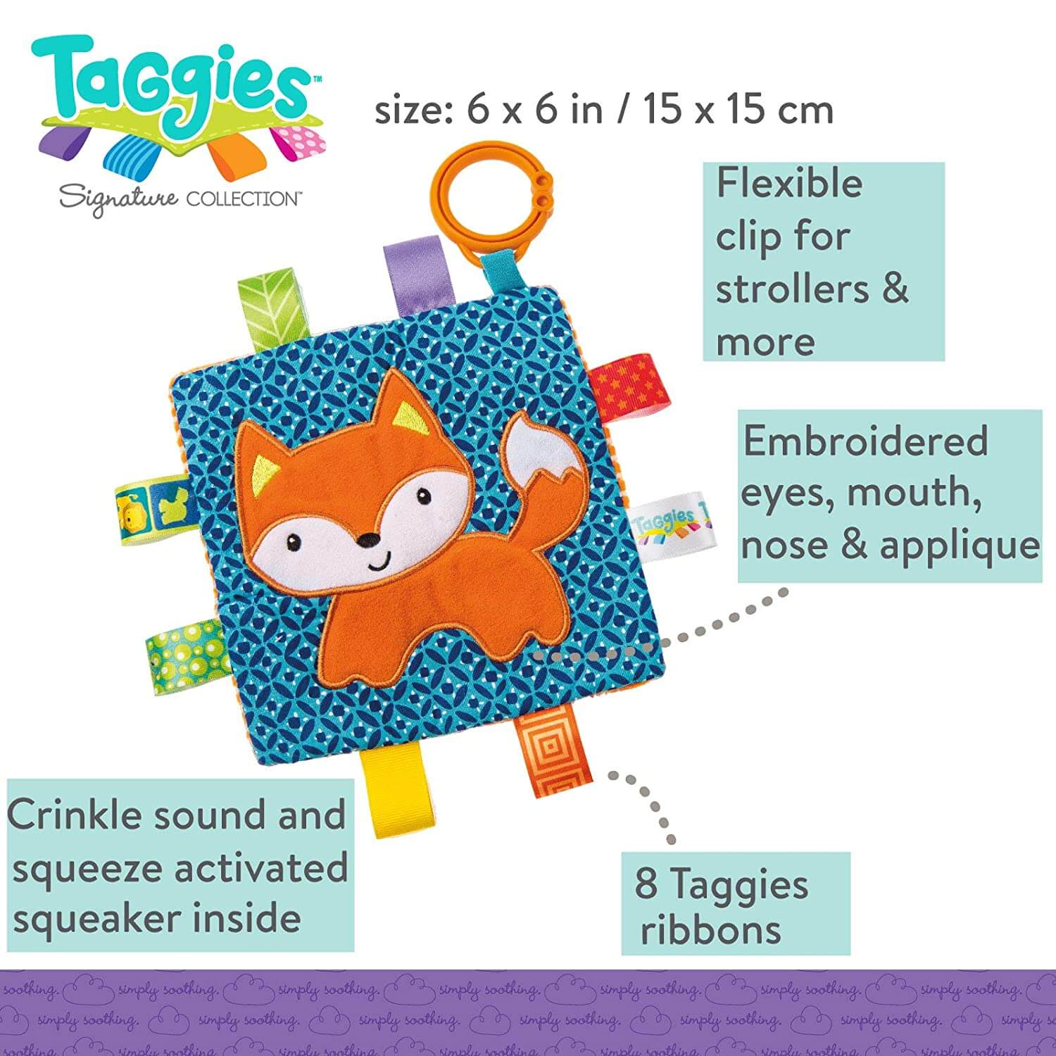 Mary Meyer Taggies Crinkle Me Fox