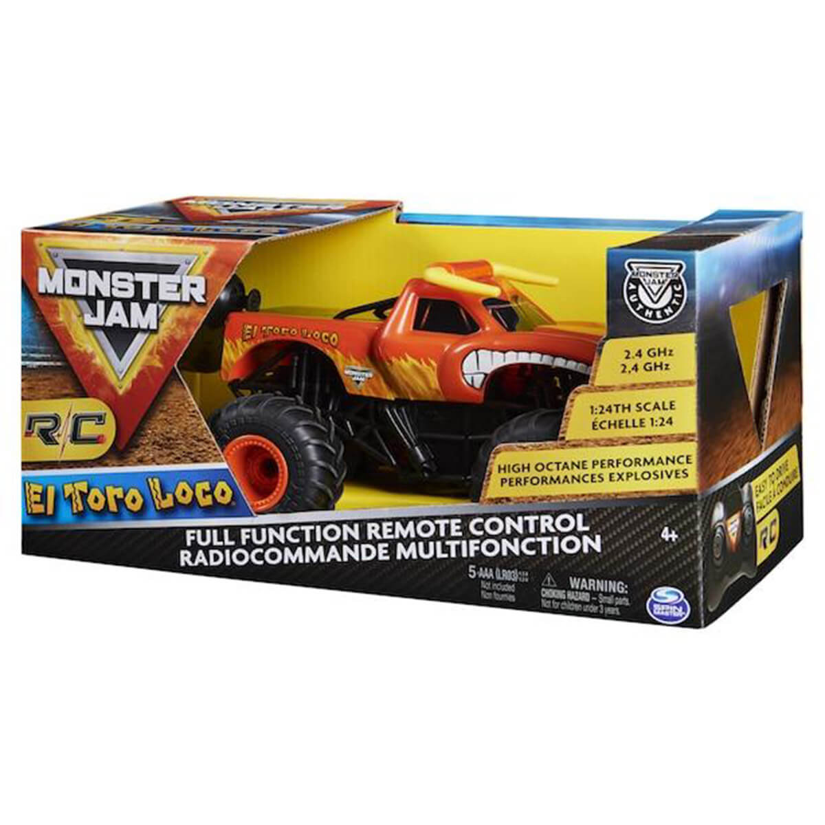 Monster Jam Full Function Remote Control El Toro Loco 1:24 Scale RC Vehicle
