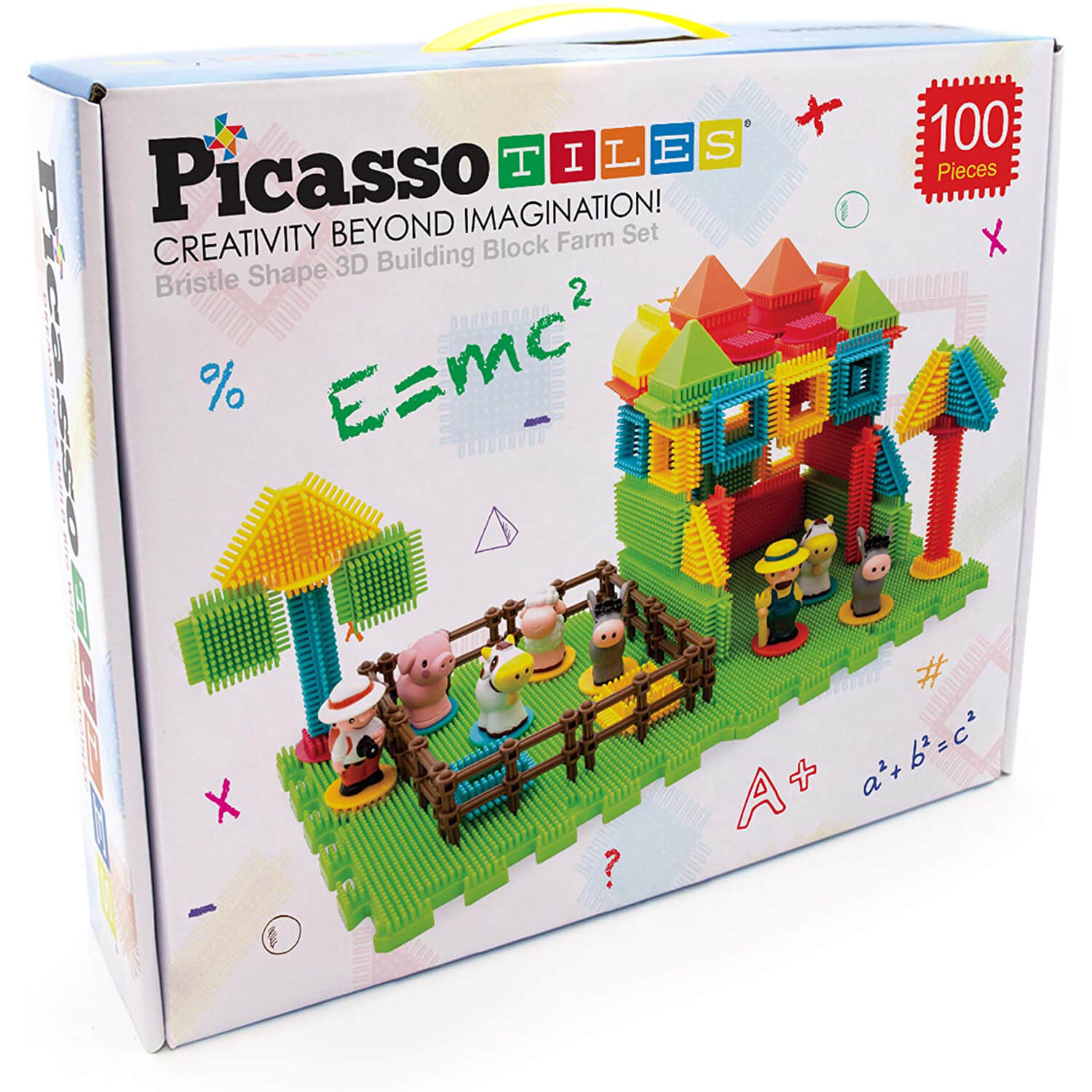 PicassoTiles Bristle Farm 100 Piece Building Set
