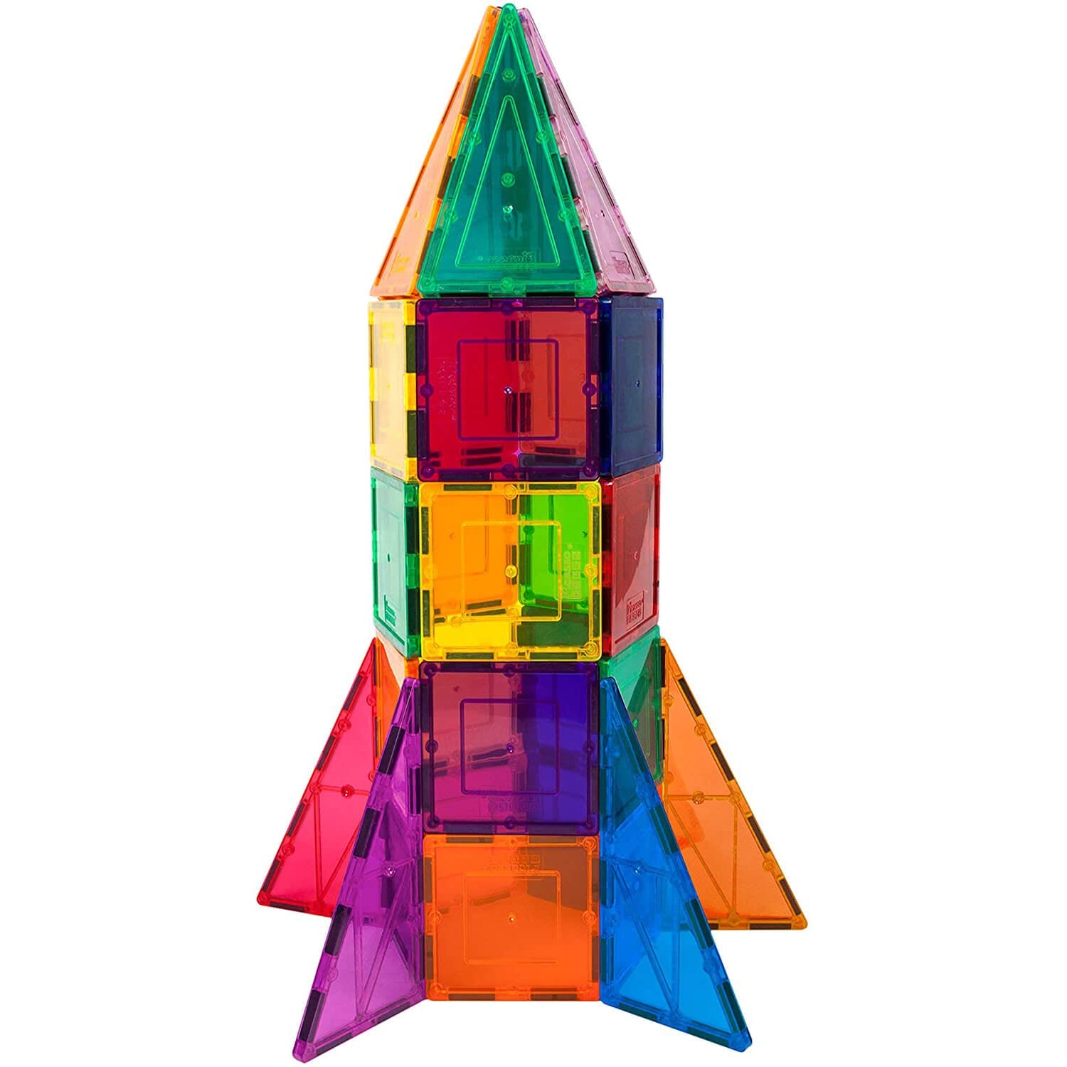 PicassoTiles Magnetic Tiles 32 Piece Rocket Building Set