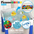 PicassoTiles Storage Activity Table with Blocks, Bricks and Marble Run 330 Piece Set