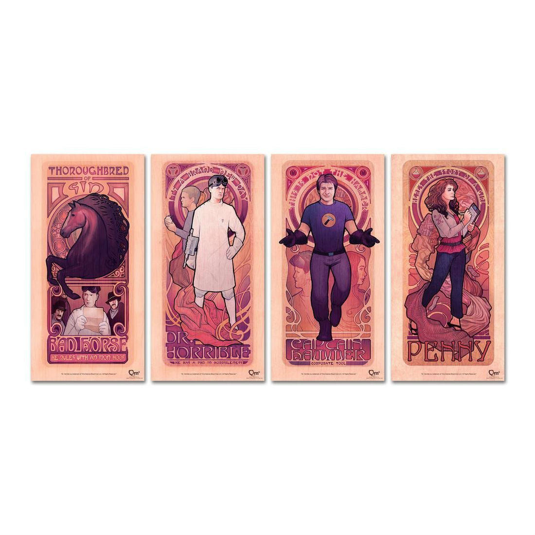 QMx Dr. Horrible Art Nouveau Poster Set - Set of 4 posters Size: 24" x 12"