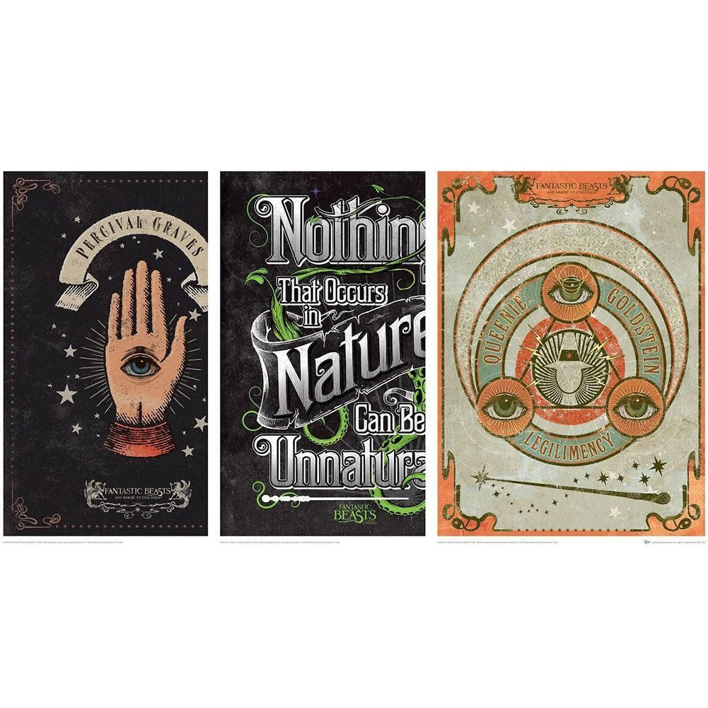 QMx Fantastic Beasts & Where to Find Them: Set 2 Art Print Size 18