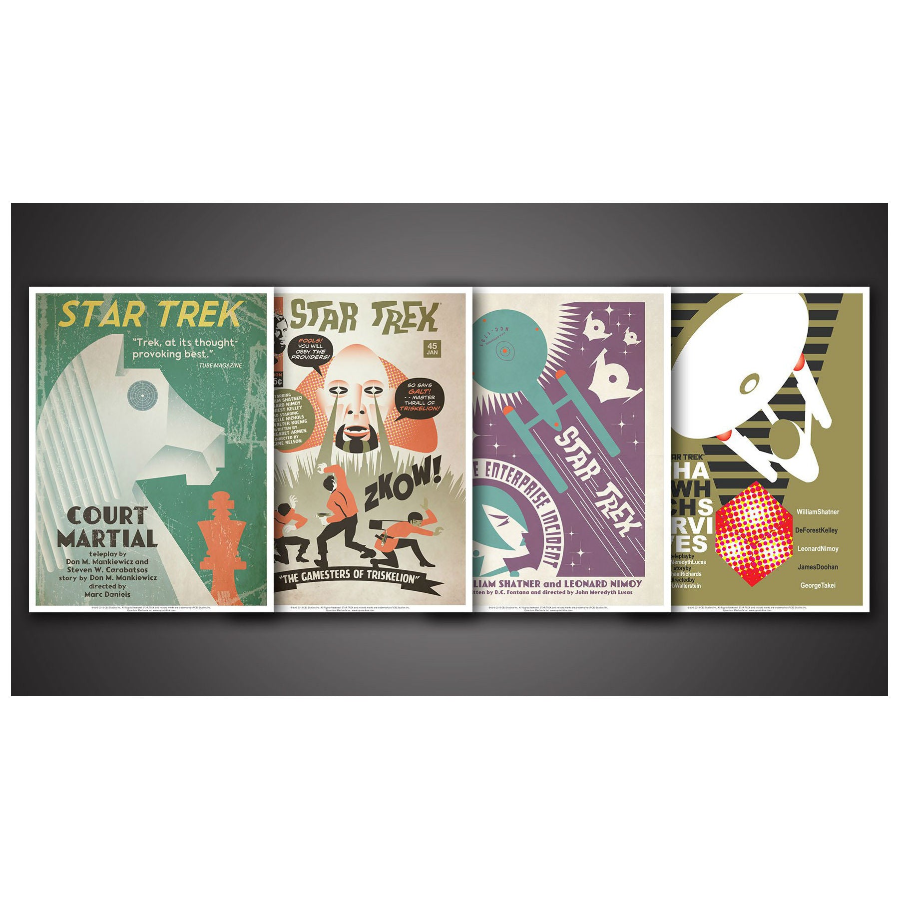 QMx Star Trek: The Original Series Art Prints - Set 14 Set of 4 Posters Size: 18" x 24"