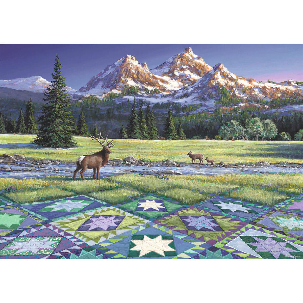 Ravensburger Mountain Quiltscape 300 Piece Large Format Puzzle
