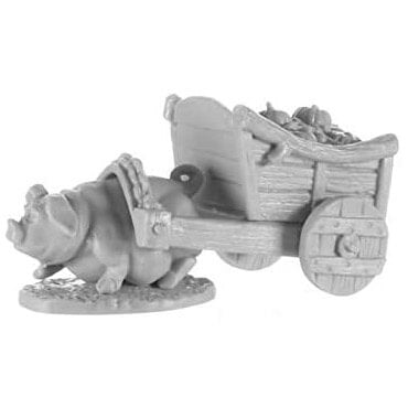 Reaper Bones Dark Heaven Pig and Cart Miniature