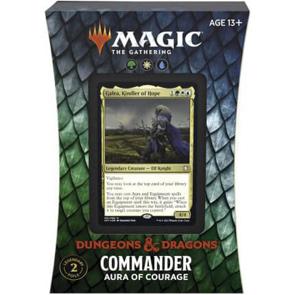 Magic: The Gathering Adventures in The Forgotten Realms Commander Deck – Aura of Courage (Green-White-Blue)