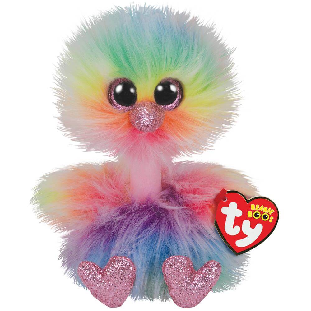 Ty Beanie Boo's Collection Asha the Rainbow Ostrich
