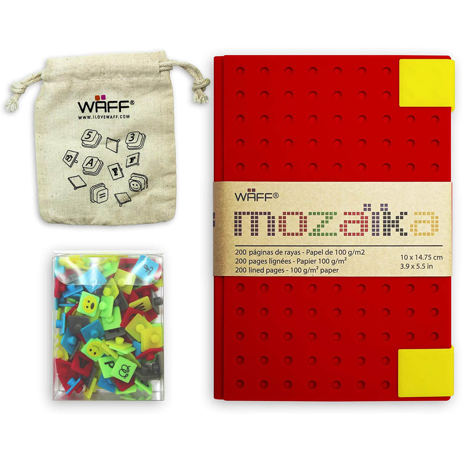 WAFF Medium Mozaika Combo Journal (Red)
