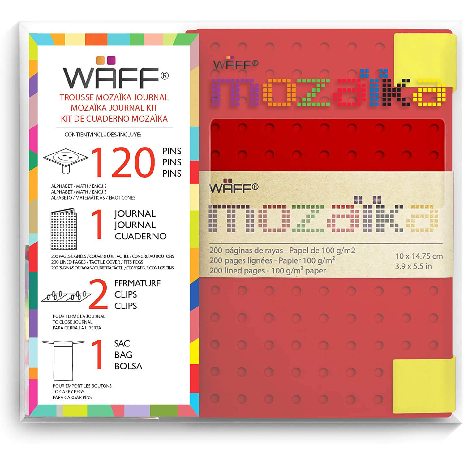 WAFF Medium Mozaika Combo Journal (Red)