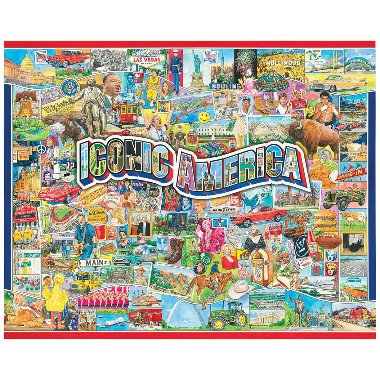 White Mountain Puzzles Iconic America 1000 Piece Jigsaw Puzzle