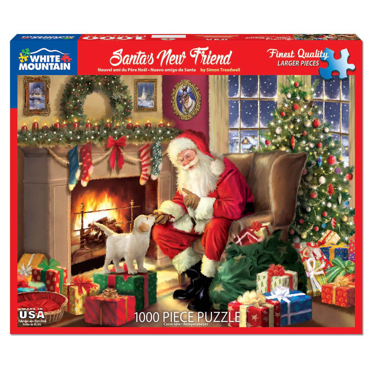 White Mountain Puzzles Santa's New Friend 1000 Piece Jigsaw Puzzle