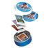 Fanned out cards coming out of game tin.