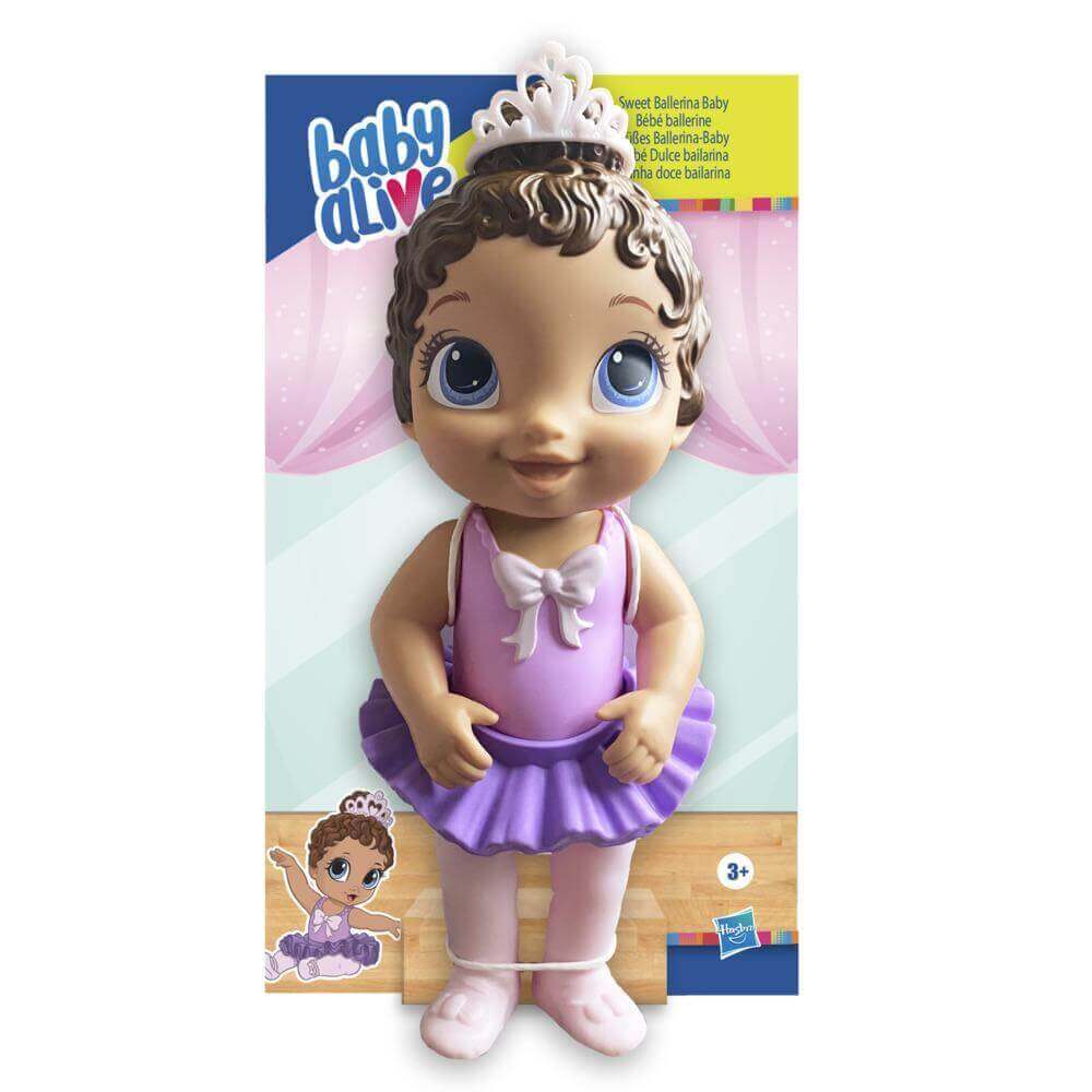 Baby Alive Sweet Ballerina Baby Doll Purple Dress Brown Hair