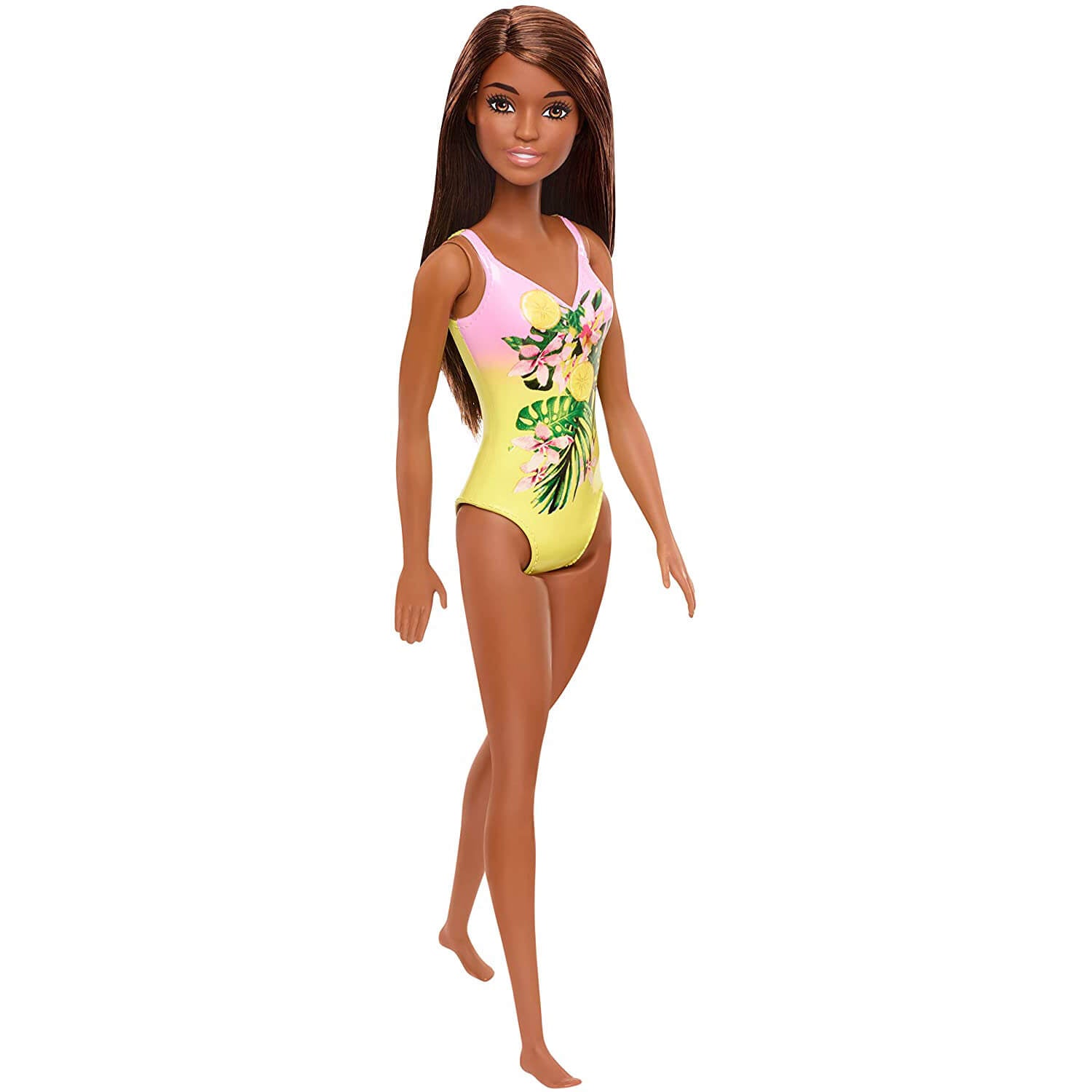 Barbie Brunette, Wearing a Floral Swimsuit 12 inch Doll