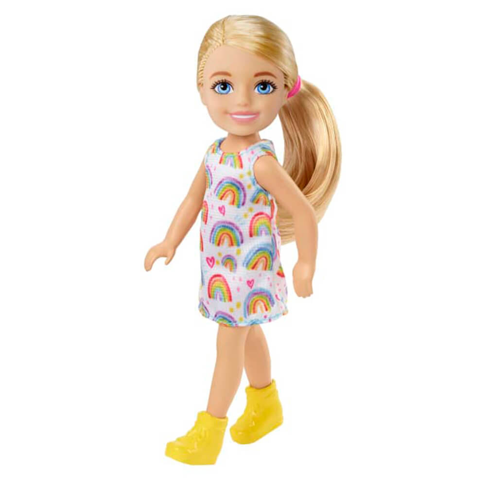Barbie Chelsea Blonde Doll in Rainbow Dress
