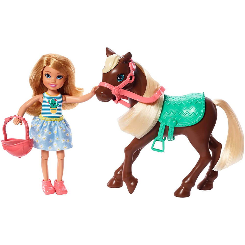 Barbie Club Chelsea Blonde Doll and Pony