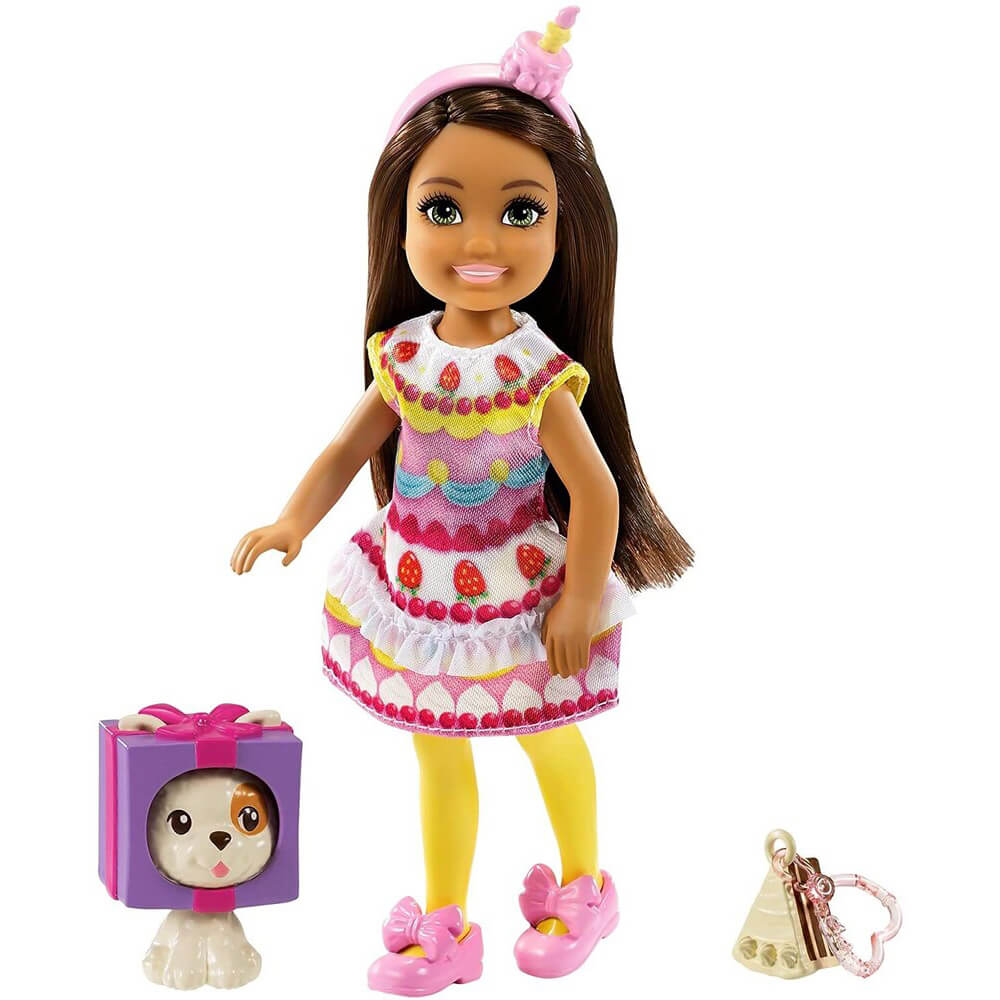 Barbie Club Chelsea Dress-Up Brunette Doll In Cake Costume