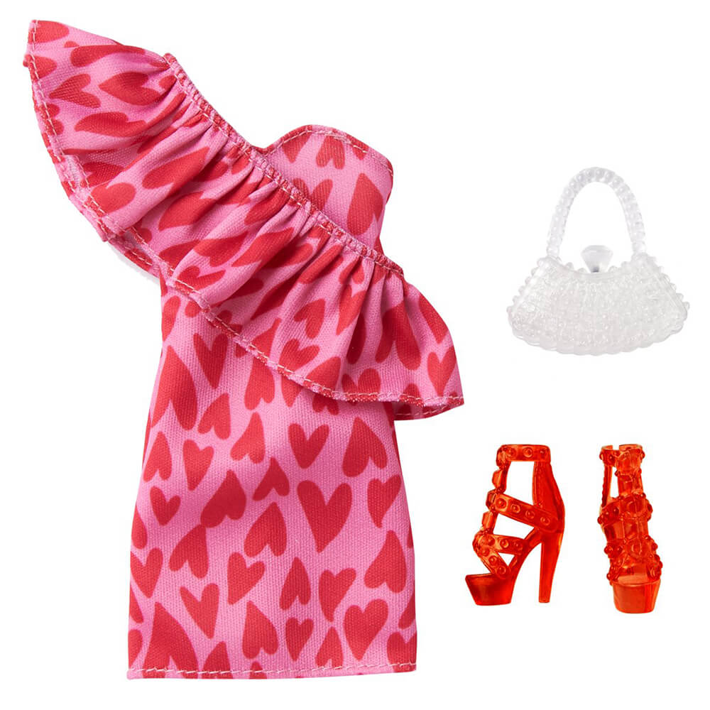 Barbie Complete Look Fashion Pack Heart Print Ruffle Dress