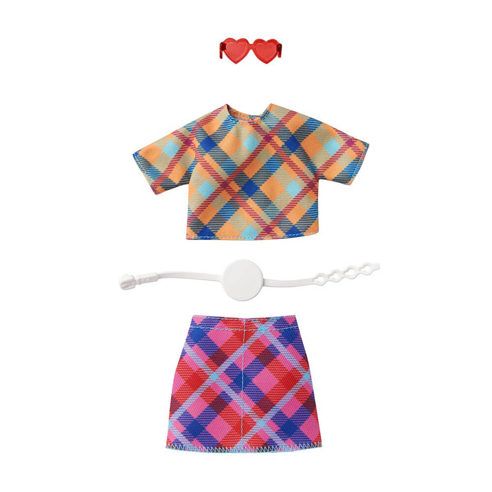 Barbie Complete Look Fashion Pack Mixed Plaid Top / Skirt
