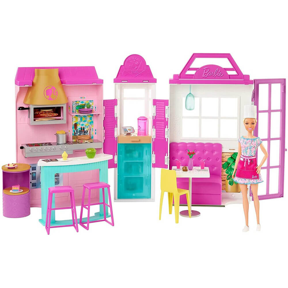 Barbie Cook ‘n Grill Restaurant Doll & Playset with 30+ Pieces