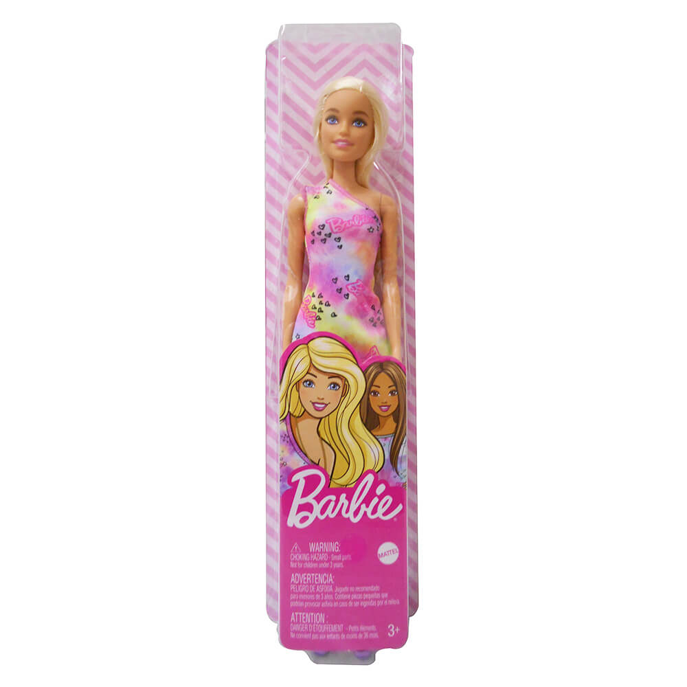Barbie Doll Wearing Pink Star Print Dress