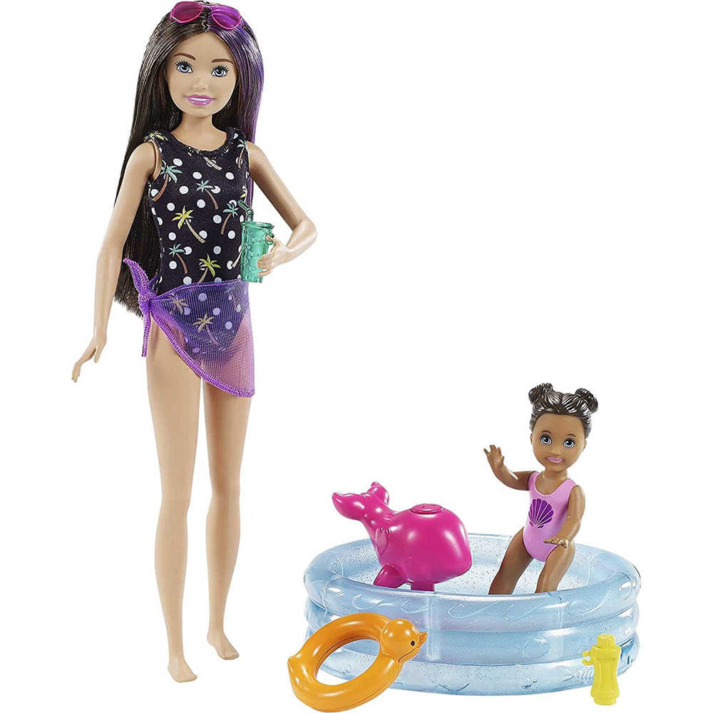 Barbie Family Skipper Babysitters Inc Dolls and Pool Playset