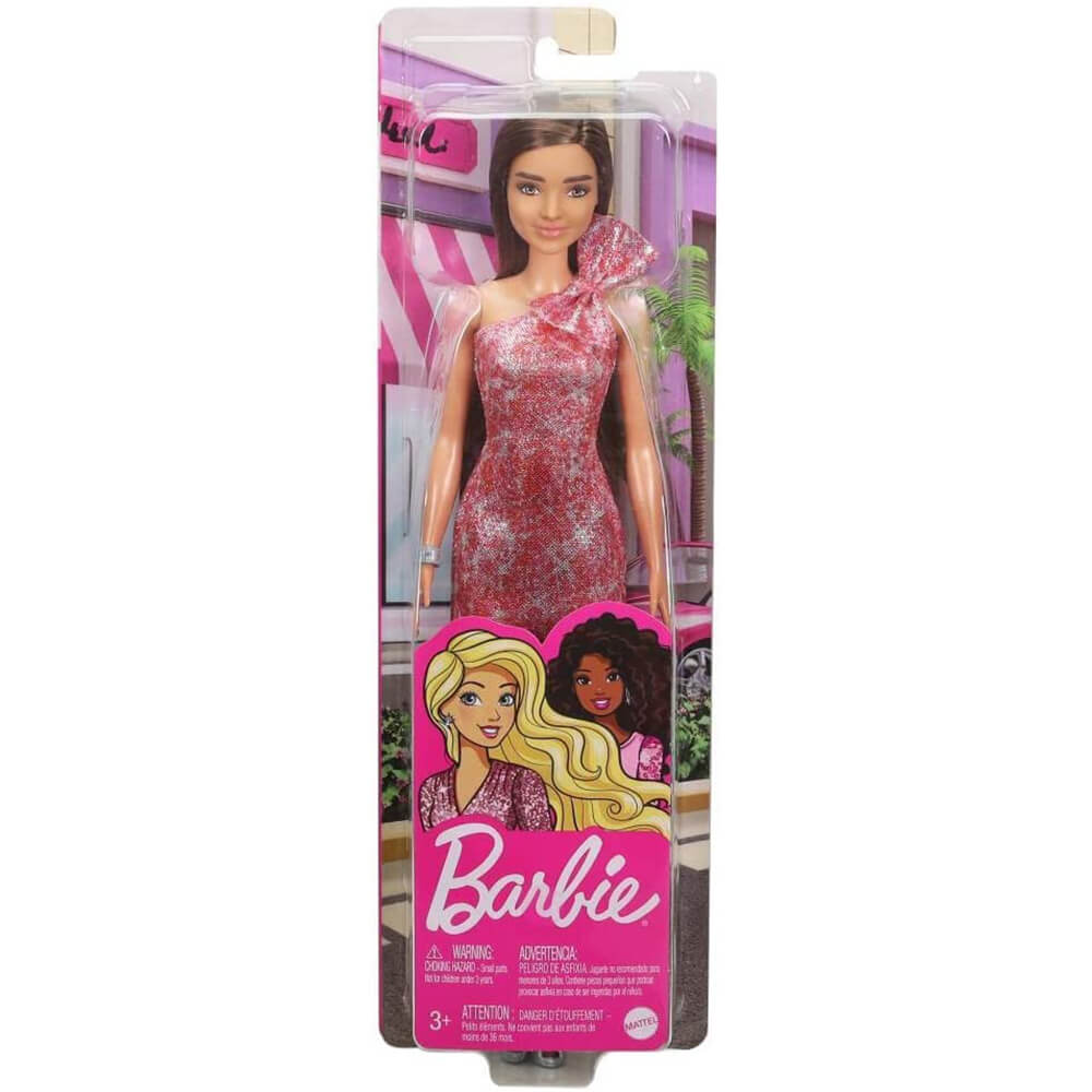 Barbie Glitz Doll - Brunette with Pink Shimmery Dress