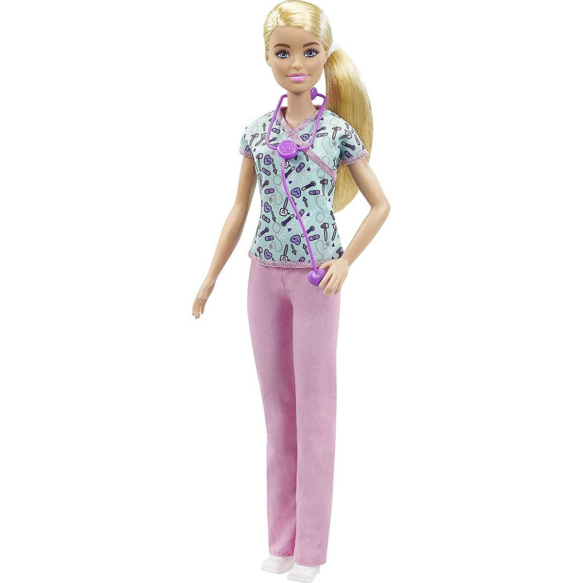 Barbie You Can Be Anything Careers Nurse Doll with Purple Stethoscope