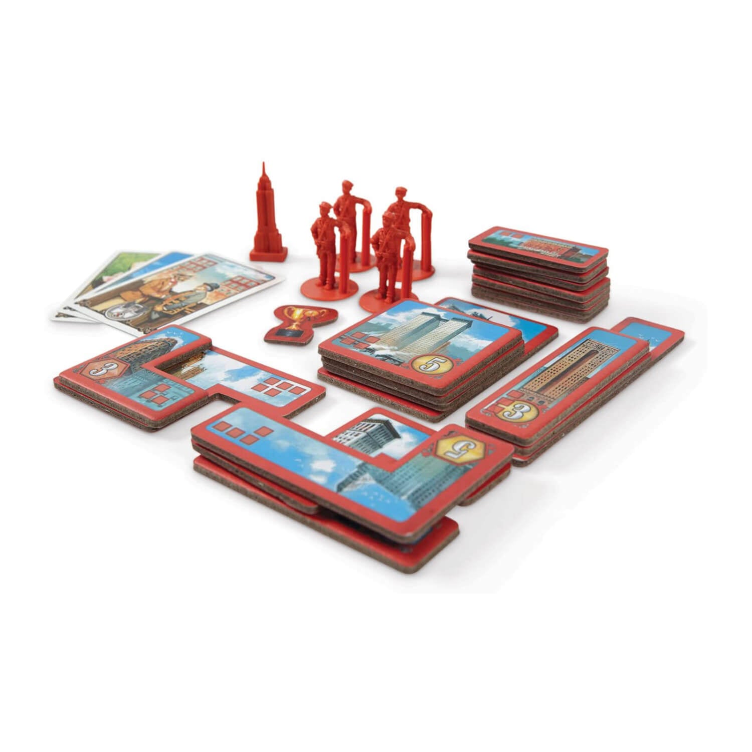 Second view of cards and pieces included in the game.
