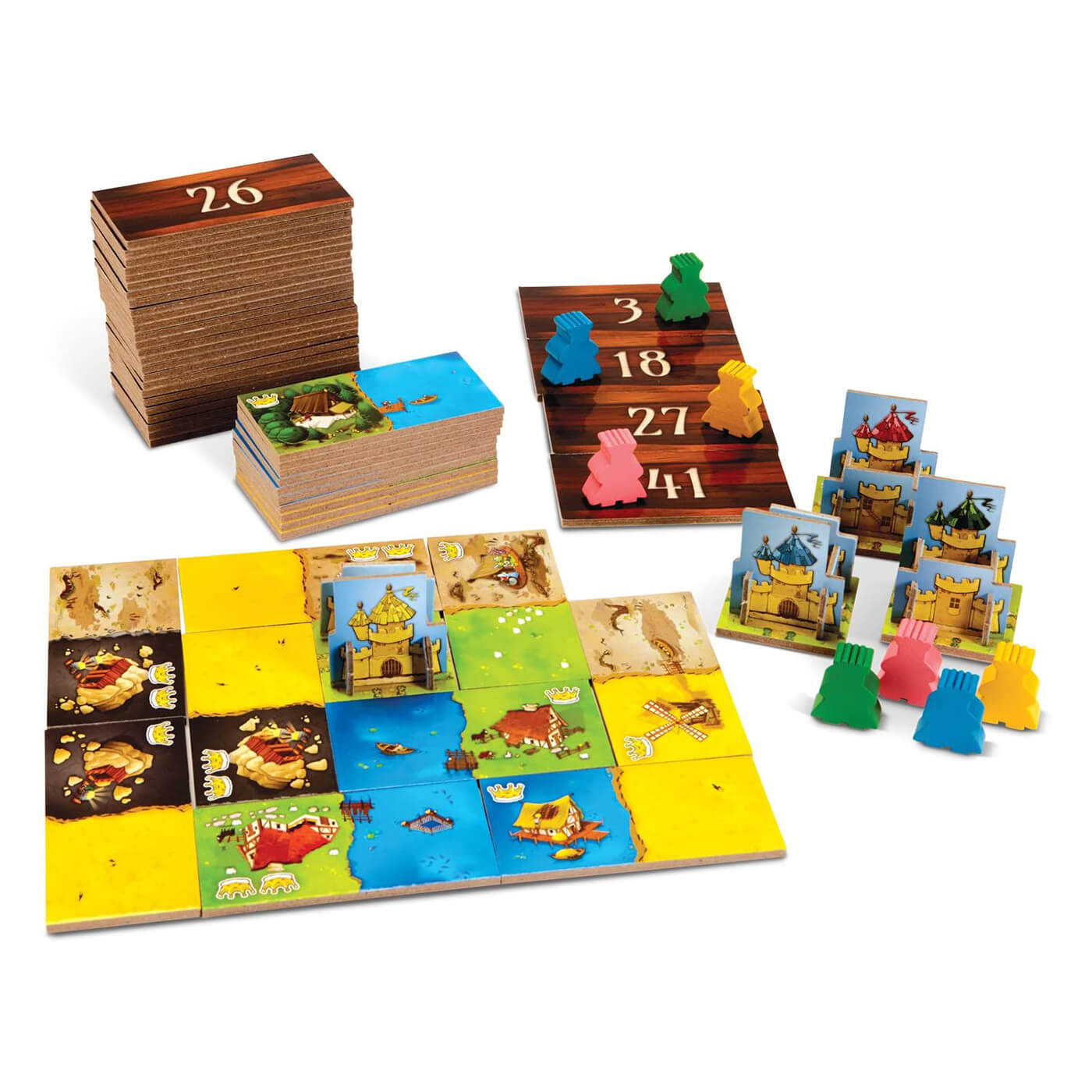 All game pieces that come with the board game.