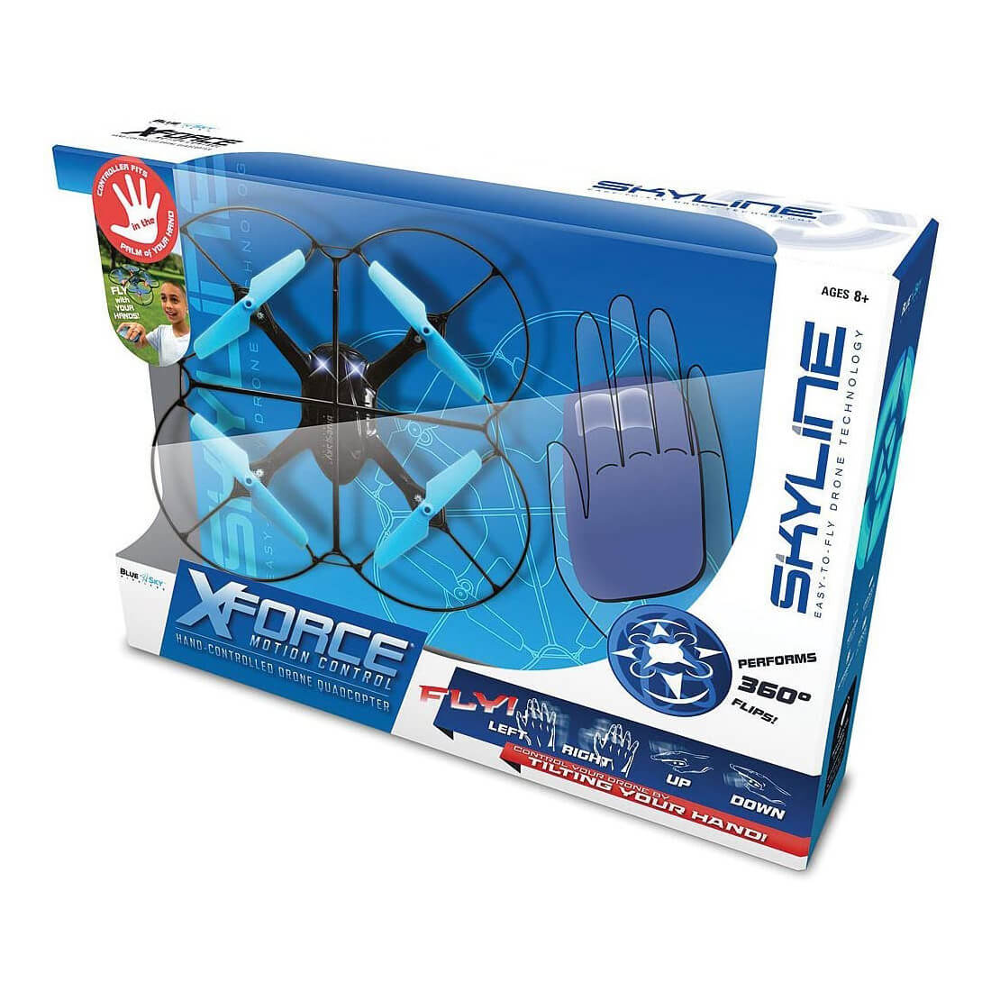 Front view of the X-Force Hand Controlled Drone package.