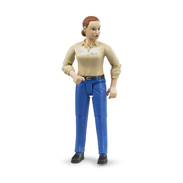 Bruder bWorld Woman with Light Skin Blue Jeans – Maziply Toys