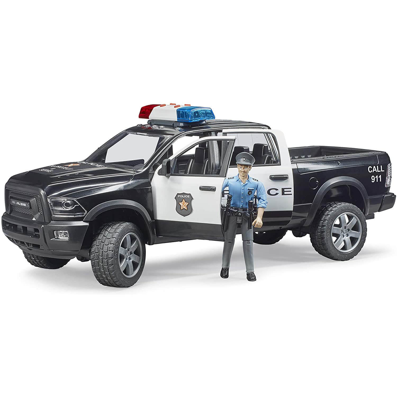 Bruder Pro Series Dodge RAM Police 1:16 Scale Vehicle with Policeman and Lights and Sounds Module