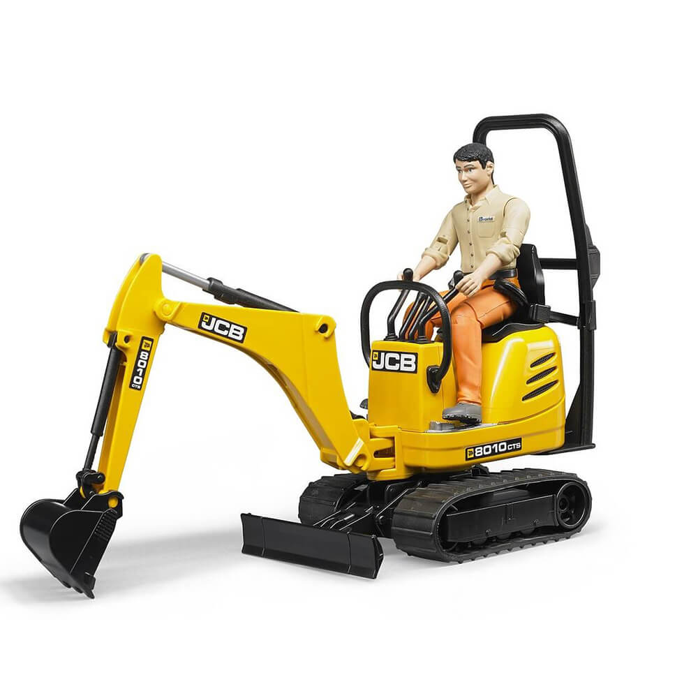 Bruder Pro Series JCB Micro Excavator 8010 CTS 1:16 Scale Vehicle with Construction Worker