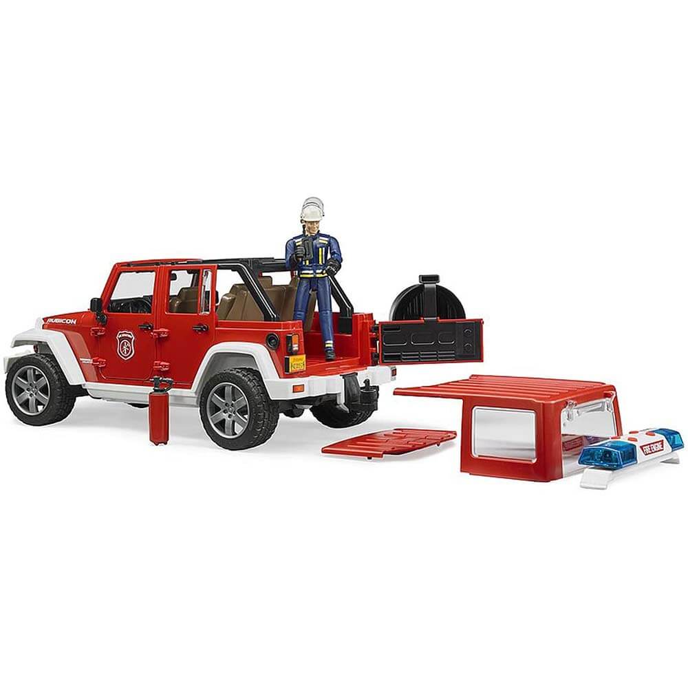 Bruder Pro Series Jeep Wranger Unlimited Rubicon Fire Department 1:16 Scale Vehicle with Firefighter